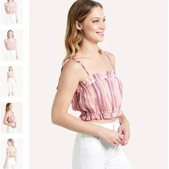 Anthropologie English Factory Striped Crop Top - Picture 7 of 9